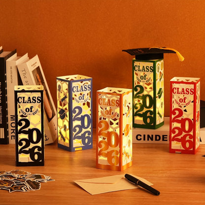Graduation Centerpiece Set 6pcs Class of 2026 – Decorative Lantern Box Table Decorations for High School & College Graduation Party