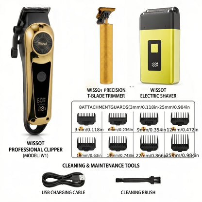 3-in-1 Grooming Kit for Men – Electric Hair Clipper, Nose Hair Trimmer & Shaver Set, USB Rechargeable Lithium Battery Cordless