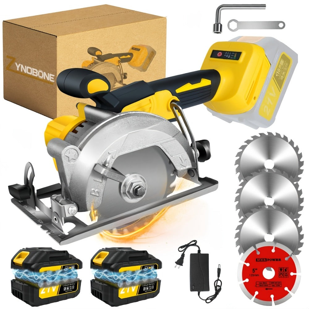 Brushless Circular Saw Kit 5-Inch 6900RPM with 4000mAh Battery Charger 4 Blades 45 Degree for Entryways, Bedrooms and Living Spaces
