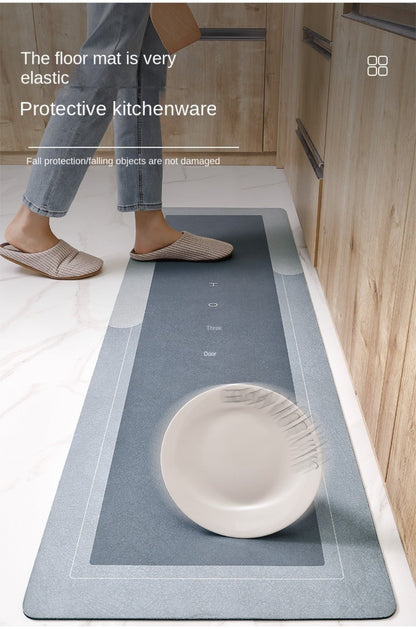 Kitchen Mat Set 2 Piece Anti-Slip Water Absorbent Thickened Diatom Mud Floor Mats for Kitchen Bathroom Entryway