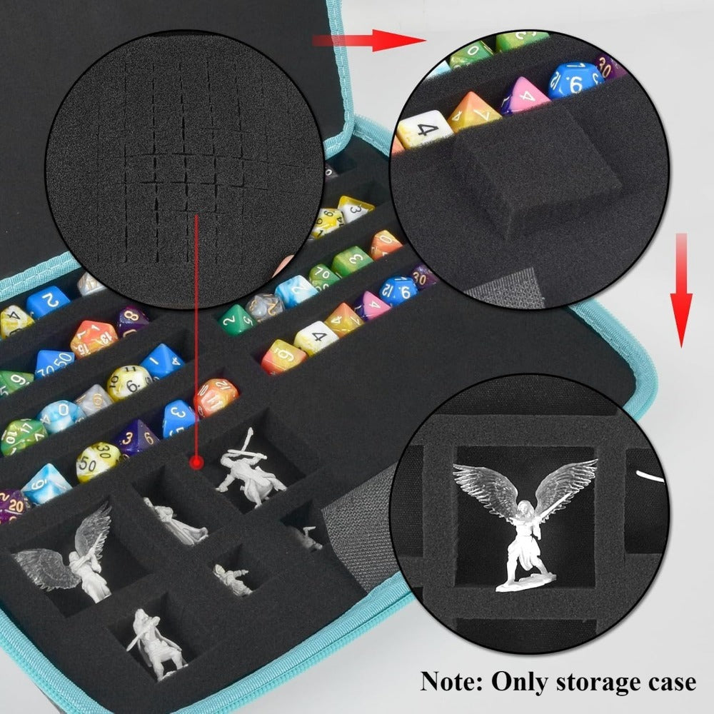 DND Dice Tray & Storage Box for D&D MTG RPG Tabletop Games – Polyhedral Dice Holder Organizer Case for D20 D12 D10 D8 D6 D4, Gamer Gift