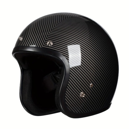 Motorcycle Helmet 3/4 Open-Face Design in Six Graphic Styles, S-XL Sizes with Front Snap Hardware and Padded Liner
