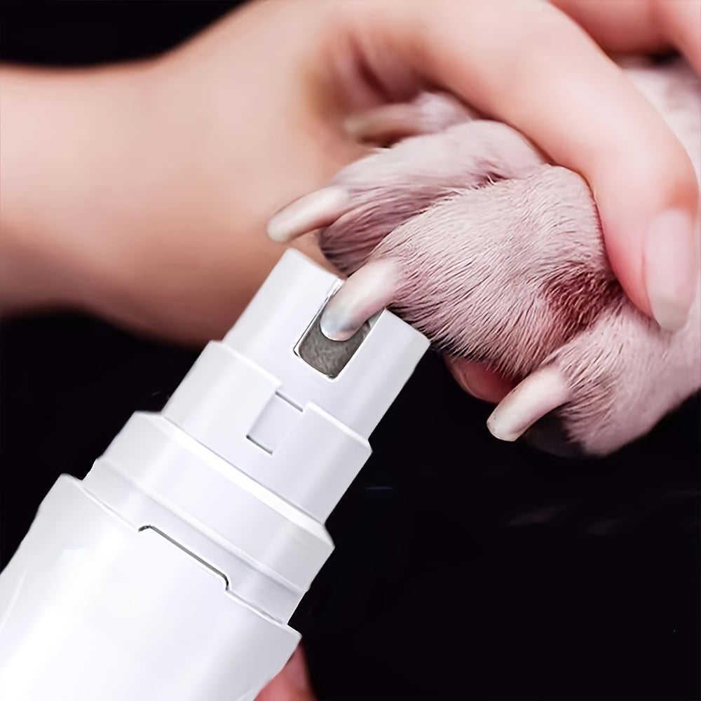 Electric Pet Nail Grinder 2-Speed 3-Port – Rechargeable Quiet Dog Cat Nail Trimmer with 3 Hour Battery Life