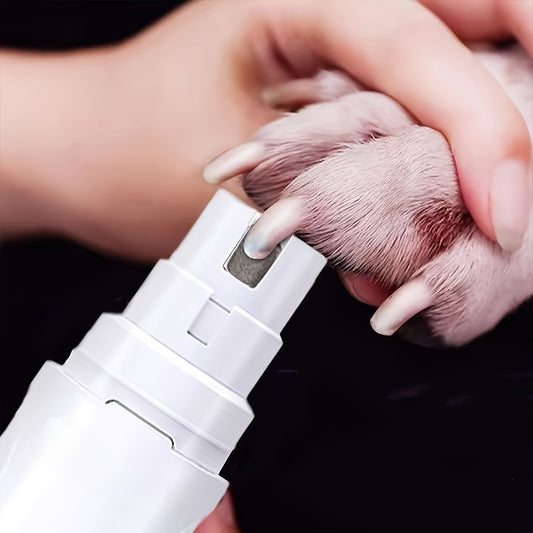 Electric Pet Nail Grinder 2-Speed 3-Port – Rechargeable Quiet Dog Cat Nail Trimmer with 3 Hour Battery Life