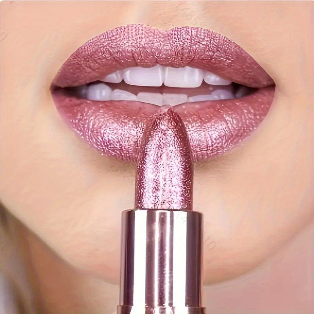 Shimmer Lipstick Set 2 Piece, Starry Sky High Gloss Waterproof Lip Color, Durable Glossy Shiny Lips Makeup for Women
