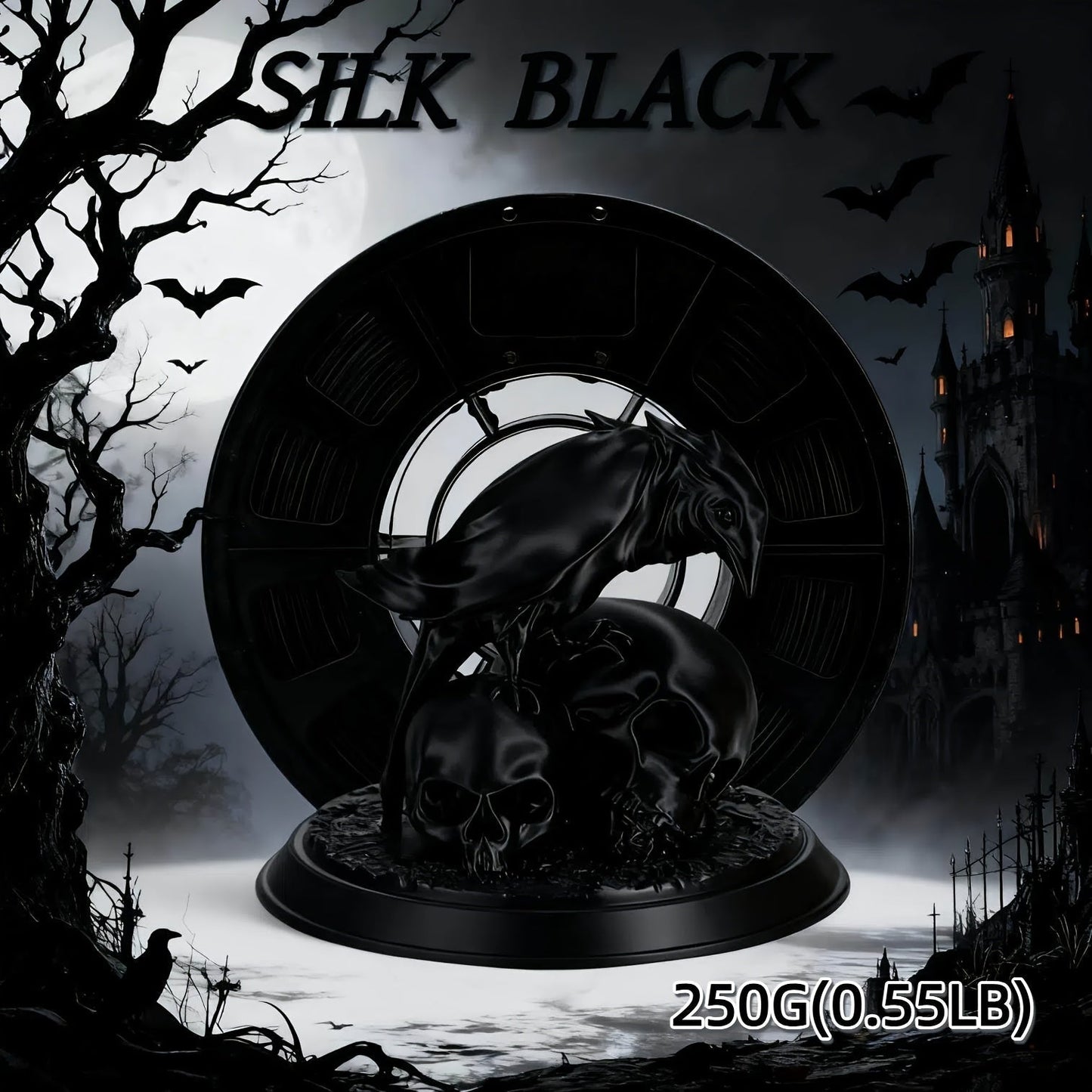 3D Printer Filament PLA 1.75mm 250g Spool with 12 Silk-Look, Transparent and Solid Color Options