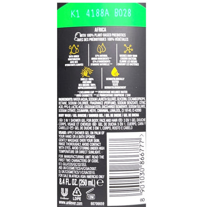 Four-Pack AXE Body Wash Assortment with 250ml Flip-Cap Bottles and Four Pictured Label Styles