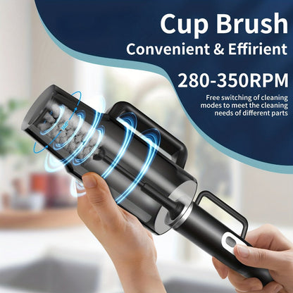 Electric Cup Scrubber Bottle Brush Cleaner, 2-Speed IPX6, Type-C Rechargeable, Deep Cleans 40oz Mugs