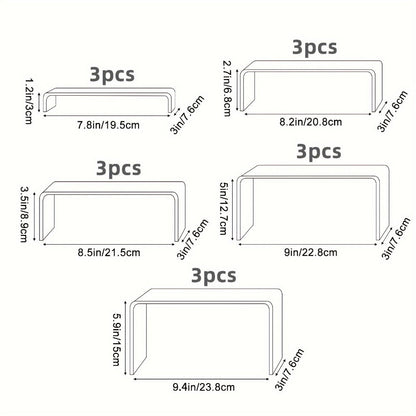 Clear Acrylic Risers Display Stands Set Funko Pop Cupcake Jewelry for Entryways, Bedrooms and Living Spaces