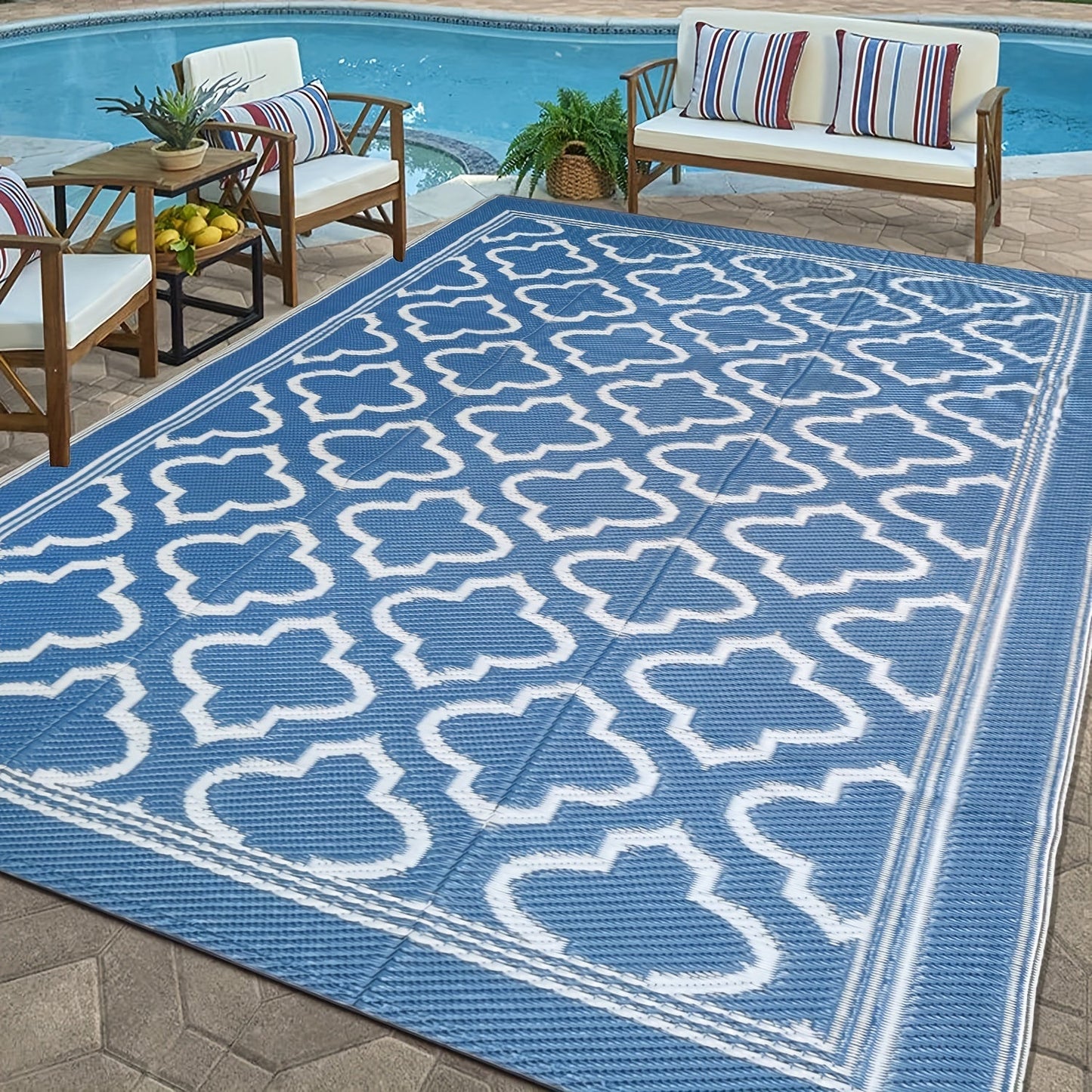 Outdoor Mat | Reversible Foldable Polypropylene RV Camping Patio Picnic