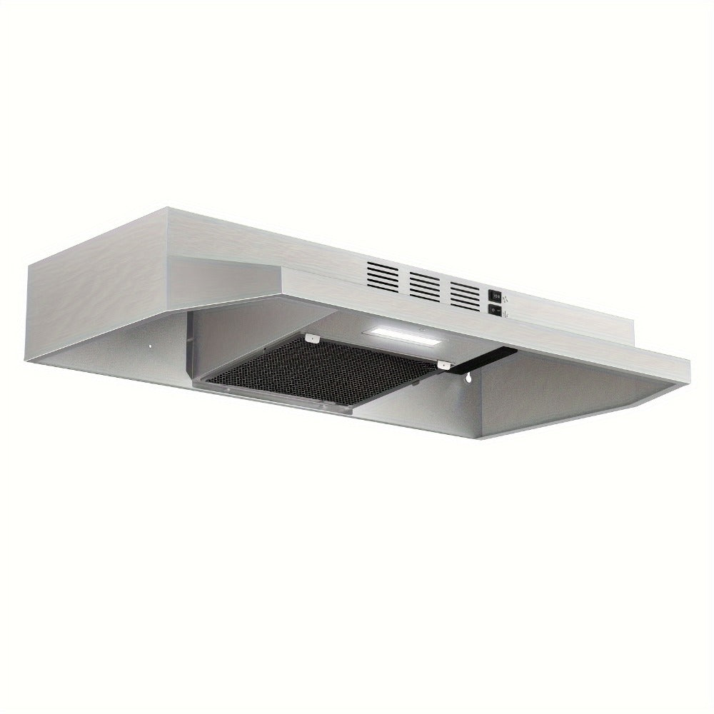 Range Hood 30 Inch Under Cabinet, Ducted & Ductless Convertible Kitchen Vent Hood with LED Light & 2-Speed Exhaust Fan