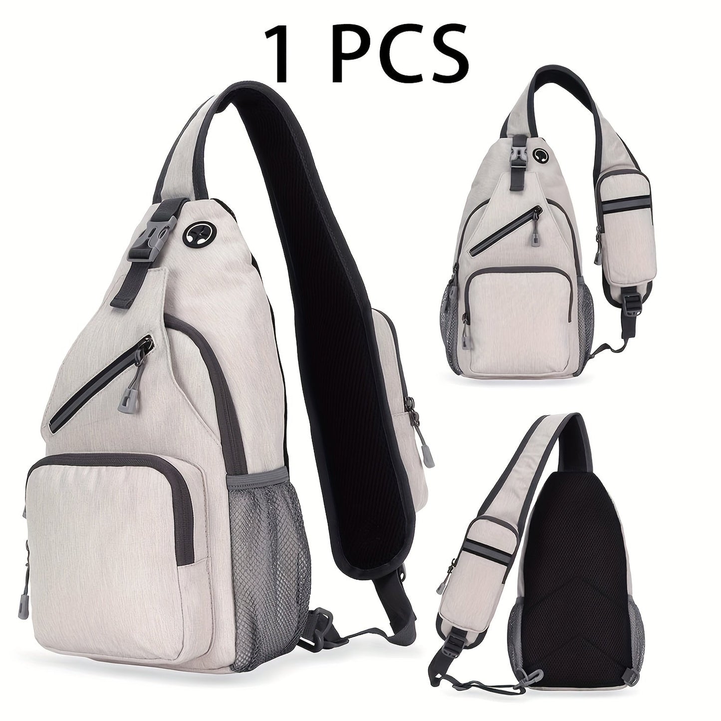 Lightweight Multi-Pocket Sling Crossbody Bag for Women and Men with Zip Compartments and 14 Color Styles