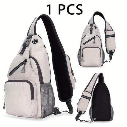 Lightweight Multi-Pocket Sling Crossbody Bag for Women and Men with Zip Compartments and 14 Color Styles
