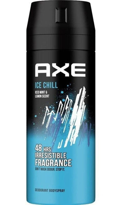 Axe Ice Chill Deodorant Body Spray for Men 3 Pack 150ml Fresh Cool Scent Non-Sticky Formula for Entryways, Bedrooms and Living Spaces