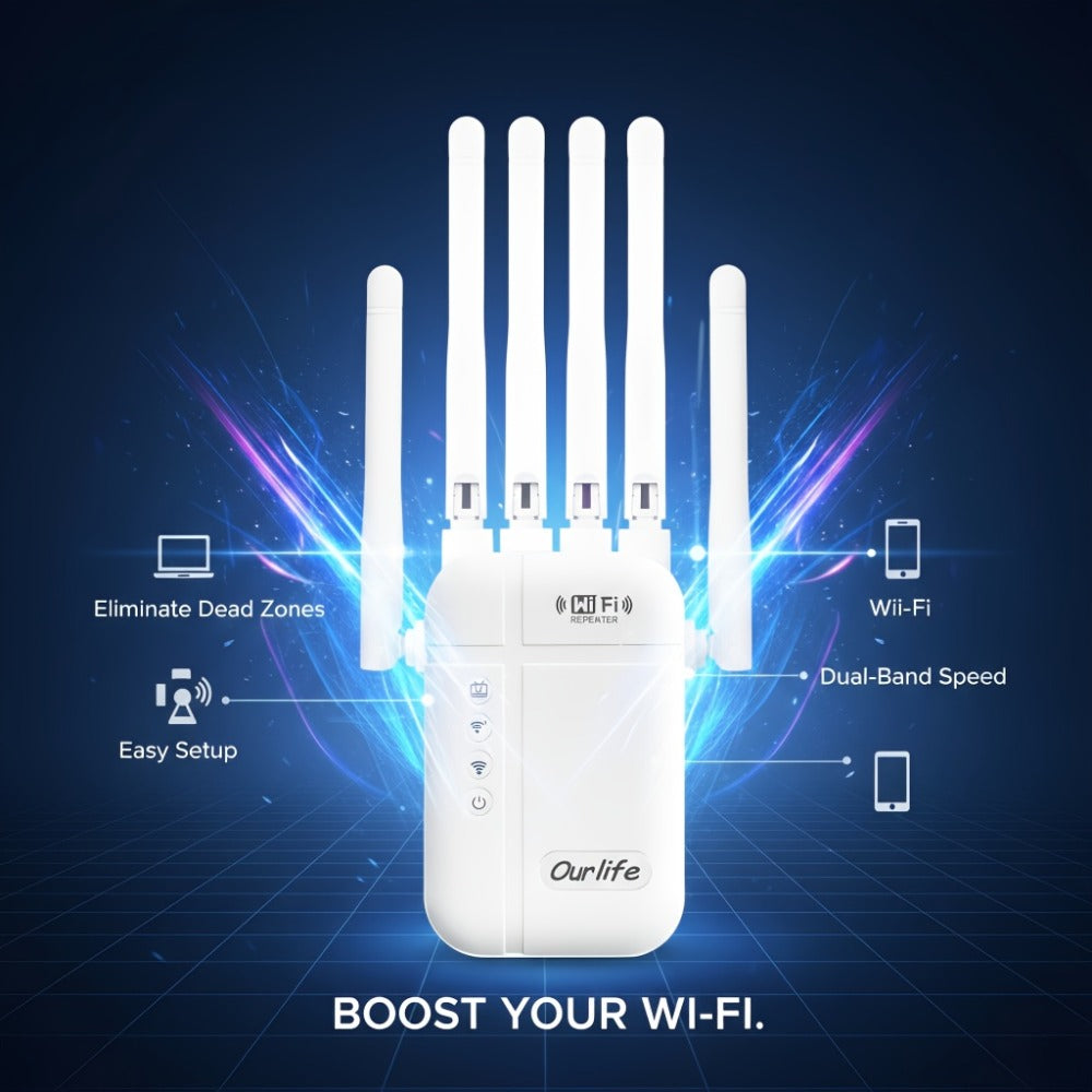 AX1200 WiFi 6 Mesh Extender 15888 Sq Ft Coverage, 135+ Devices, OFDMA, Gigabit Ethernet Port, Alexa Compatible, CISA Certified