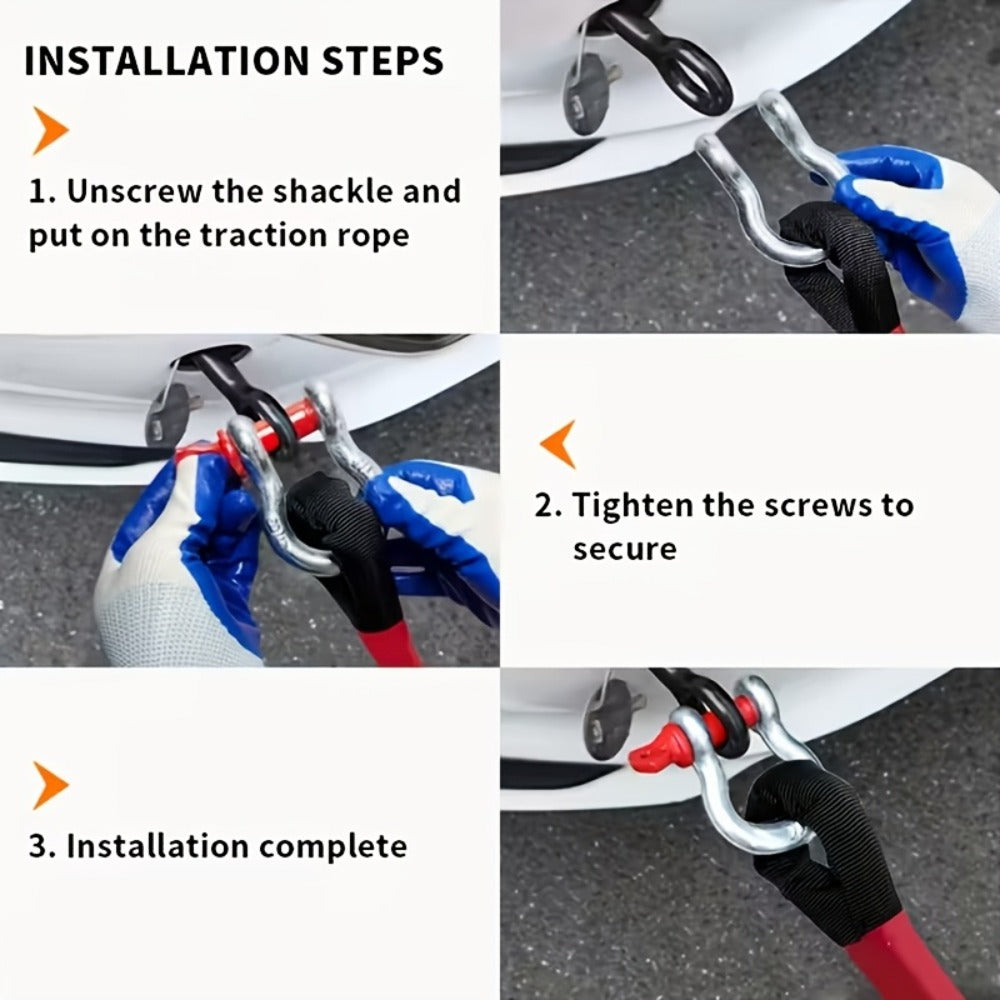 Kinetic Recovery Rope 48501 LBS 22 Ton – High Strength Nylon Tow Rope with Bow Shackles & Storage Bag, 14.5 16.4 30 FT Options for Truck SUV