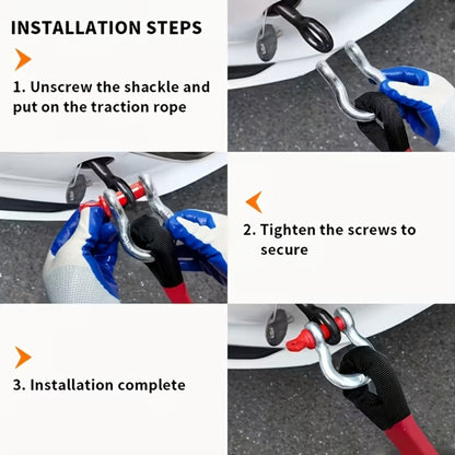 Kinetic Recovery Rope 48501 LBS 22 Ton – High Strength Nylon Tow Rope with Bow Shackles & Storage Bag, 14.5 16.4 30 FT Options for Truck SUV