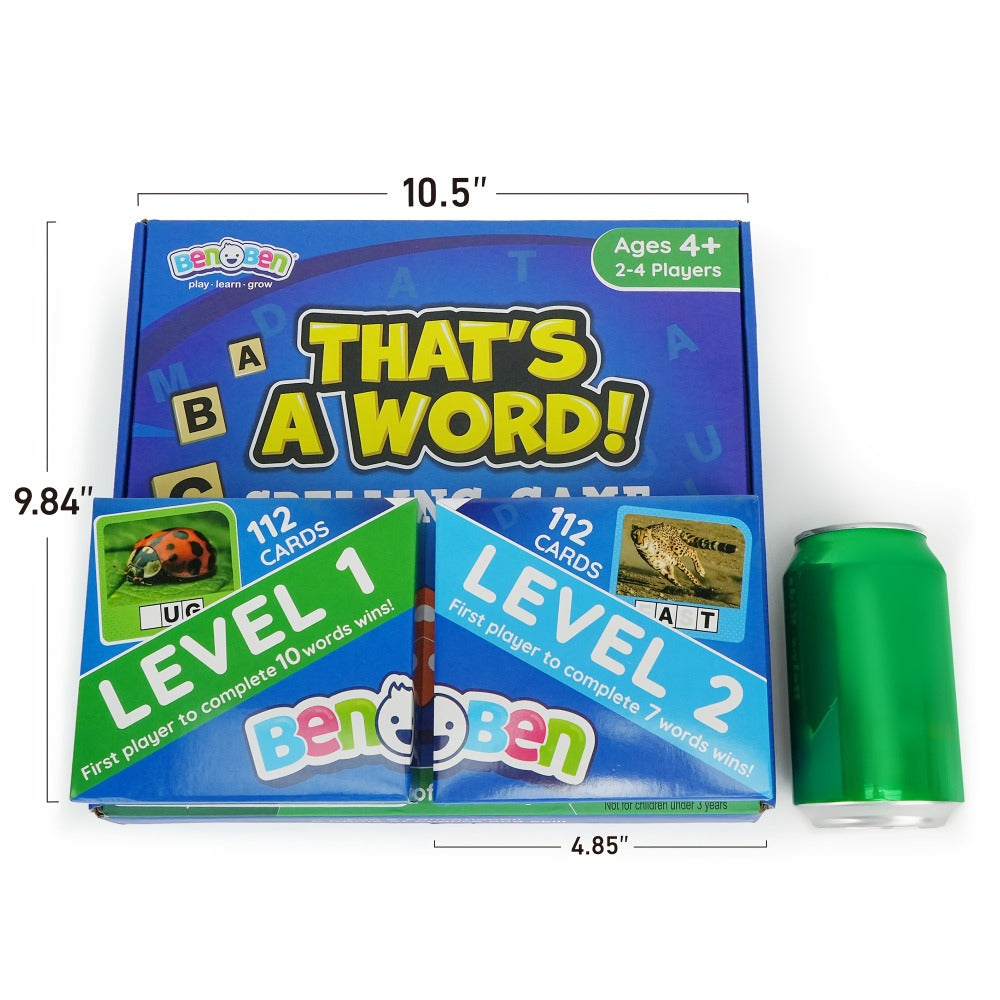 Spelling Flash Card Game for Kids Ages 4-8 – 224 Phonics Sight Word Flashcards, 208 Wood Letter Tiles & Dice