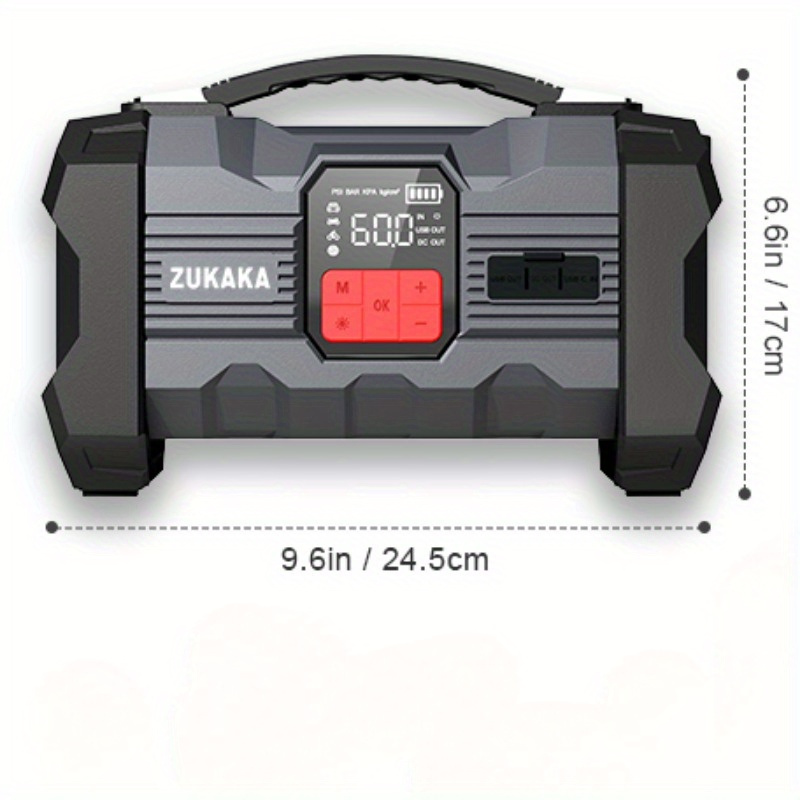 Jump Starter with Air Compressor 9000A Peak 10-in-1 150 PSI for All Gas 10L Diesel 12V USB USB-C Digital for Garden, Patio and Yard Use