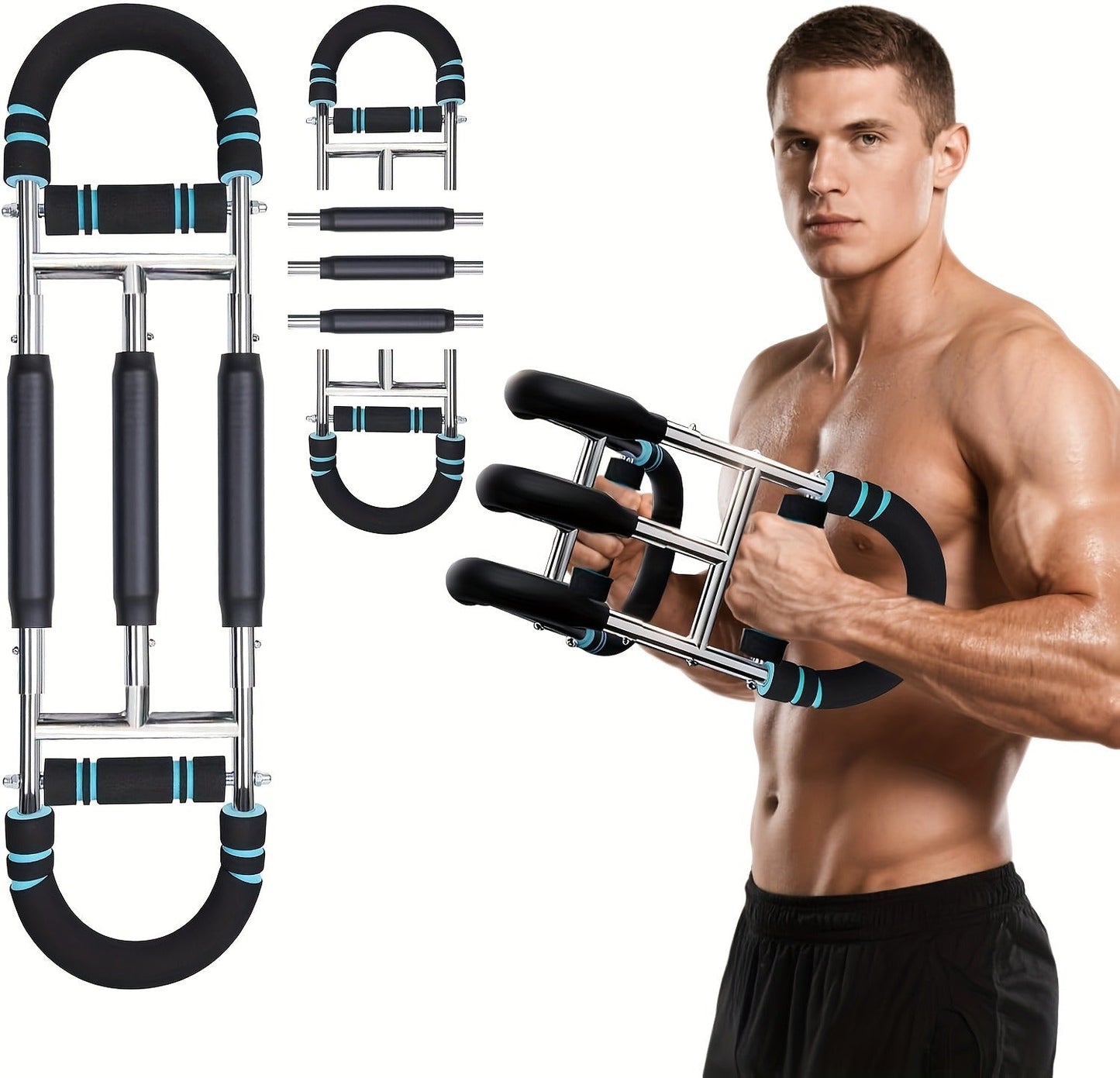 Fitness Equipment MoKo Spring Chest Expander with Black Mini Red Three-Tube and Blue Reinforced Options