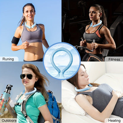 Cooling Neck Ring 3-Pack – Wearable Ice Gel Tube Wrap for Hot Weather, Outdoor Sports, Heat Relief & Hot Flashes, Freezes at 28°C