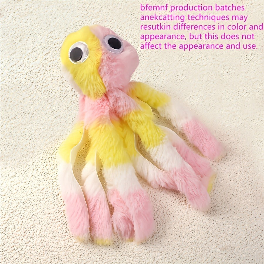 Cat Kick Toy Octopus 5-Pack – Cute Stuffed Chew & Kick Plush Toy for Indoor Cats, Teaser Wand Replacement Heads