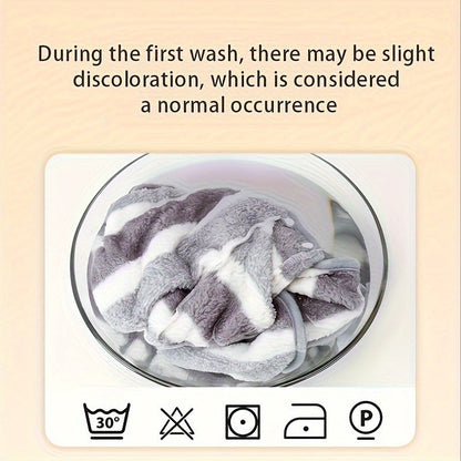 Gray Striped Microfiber Pet Bath Wrap with Adjustable Closure in Small, Medium and Large Sizes