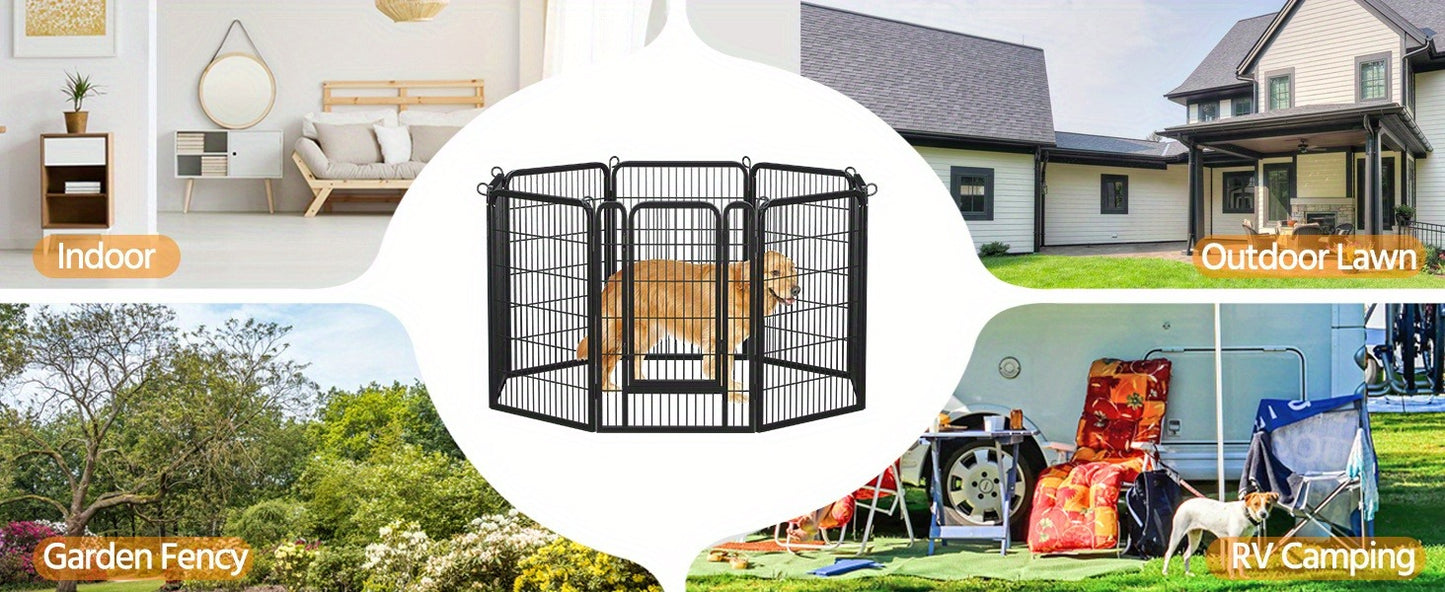 Dog Playpen Heavy Duty Foldable – 8 & 16 Panel Pet Exercise Pen for Large Medium Small Dogs, Portable Indoor Outdoor Puppy Pen for Yard