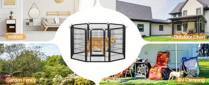 Dog Playpen Heavy Duty Foldable – 8 & 16 Panel Pet Exercise Pen for Large Medium Small Dogs, Portable Indoor Outdoor Puppy Pen for Yard