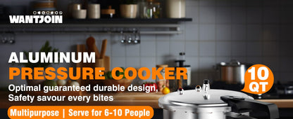 Pressure Cooker Aluminum with Canner Rack, Large 6QT 8QT 10QT Pressure Canner for Home Canning