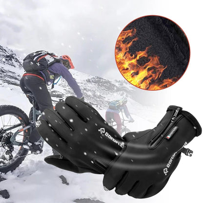 Two-Pair Full-Finger Winter Gloves in Black or Gray with Complete S, M, L, XL and XXL Size Grid