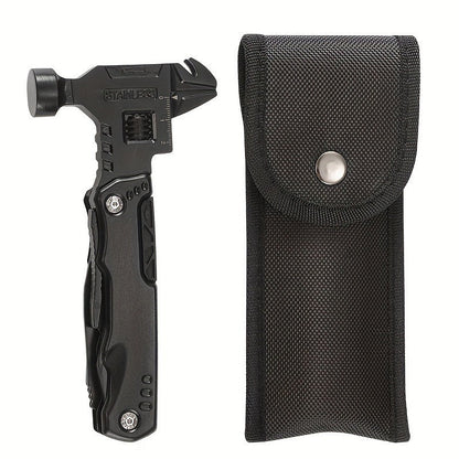 Multitool Folding Pliers Hammer Wrench Combo 4-in-1 Portable Camping Multi-Function Tool for Outdoor Survival Vehicle Emergency Household