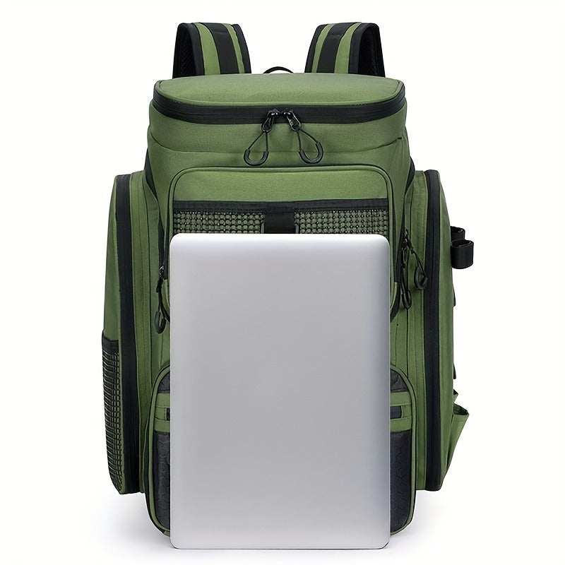 Fishing Backpack with Rod Holder 45L – Large Capacity Outdoor Tackle Bag, Waterproof Travel Shoulder Pack for Fishing Camping Hiking