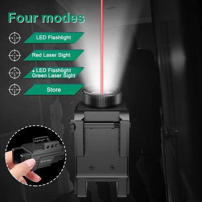 Laser Sight for Picatinny Rail Pistols – Green Red Blue Laser, CNC Aluminum, Low Profile, USB Rechargeable, 5-Hour Runtime