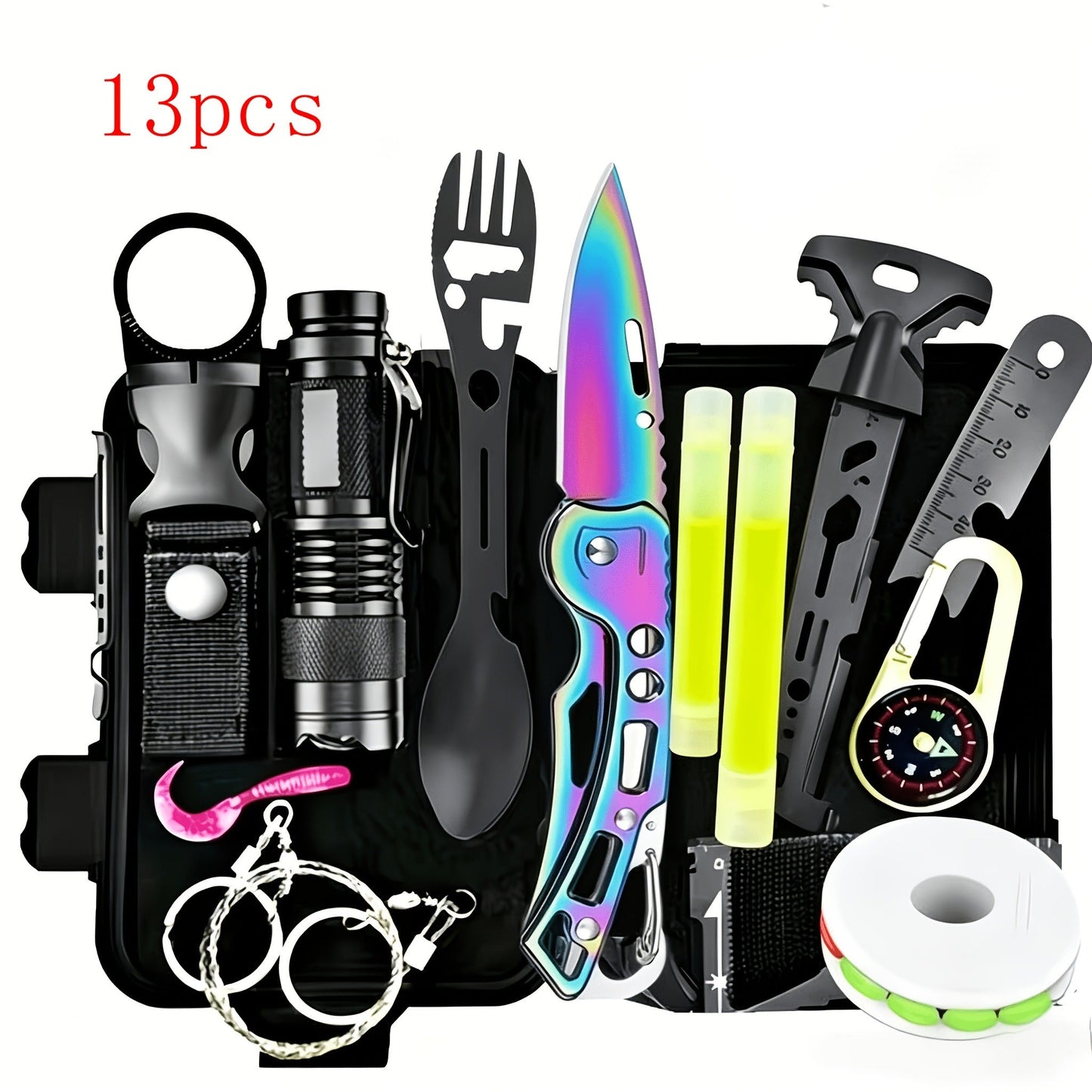 Outdoor Survival Gear Set 11/13/258-Piece – Professional Emergency Kit with Fire Starter & Compass | Multi-Tool Outdoor Equipment