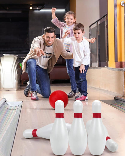 Light-Up Kids Bowling Set with 10 Pins & 2 Balls – Glowing Indoor Outdoor Bowling Game for Boys & Girls, 7.87-Inch Tall Pins