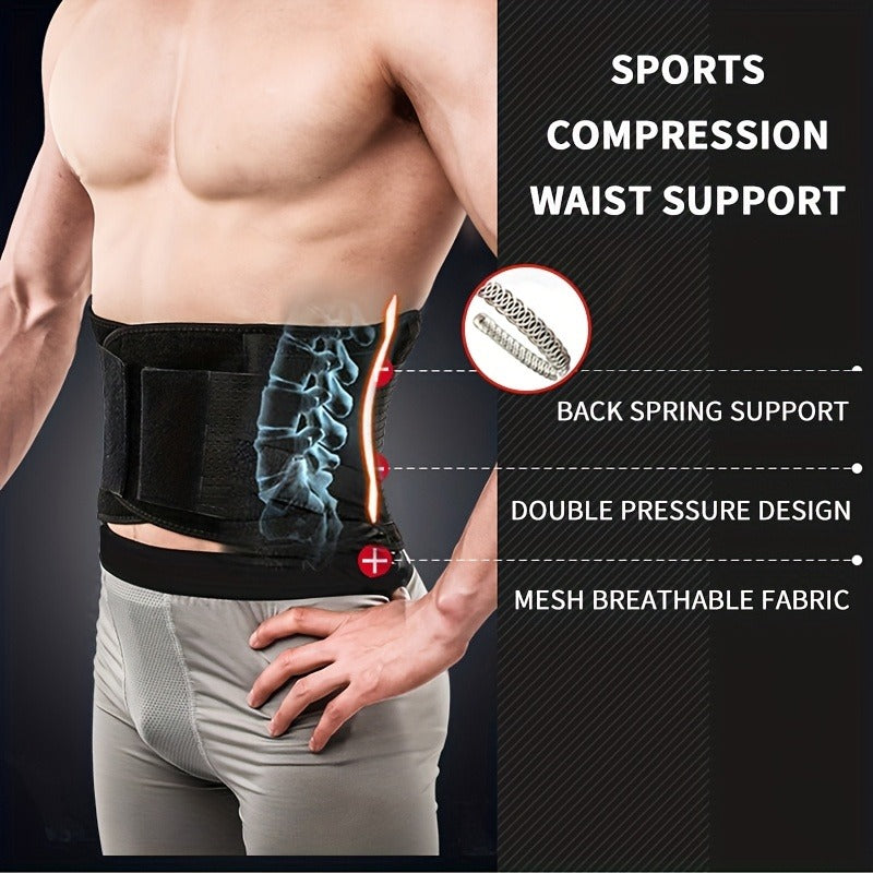 Weightlifting Belt for Men Women – Adjustable Gym Waist Support Belt with Hook-and-Loop Closure, Breathable Polyester Back Brace