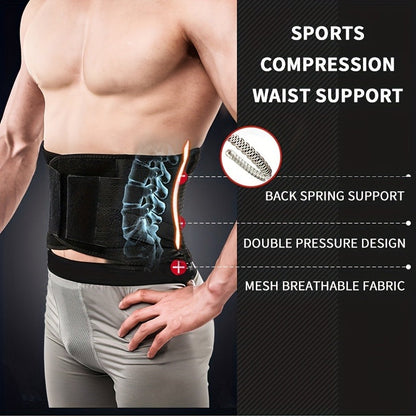 Weightlifting Belt for Men Women – Adjustable Gym Waist Support Belt with Hook-and-Loop Closure, Breathable Polyester Back Brace