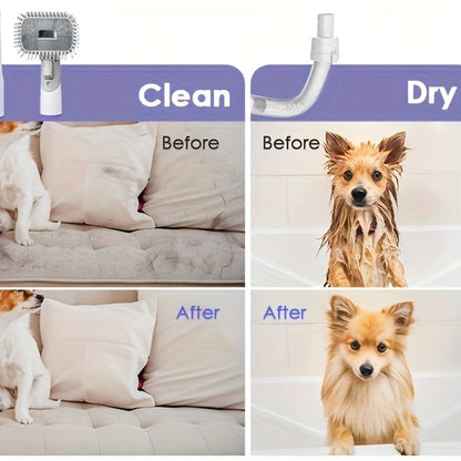 Pet Grooming Vacuum Kit 8-in-1 with 12000Pa Suction – Dog & Cat Hair Vacuum for Shedding, 6 Grooming Tools, 74oz Dust Cup, Low Noise