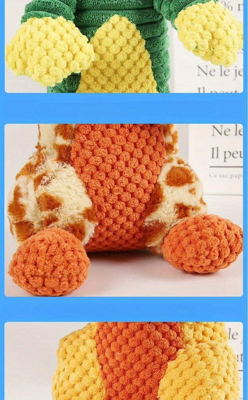 Dog Toy Squeaky Plush Deer or Frog Character for Chew, Tug, Fetch, Shake and Cuddle Play for All Breeds