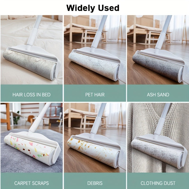 Lint Roller with 49-Inch Extendable Handle for Pet Hair Removal – Reusable Sticky Roller for Sofa, Carpet, Clothes, Floor & Furniture