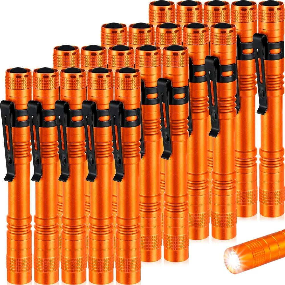 Pen Light Flashlights Bulk Pack with Clip – Mini Slim LED Pocket Torch for Camping, Outdoor, Home & Emergency Use