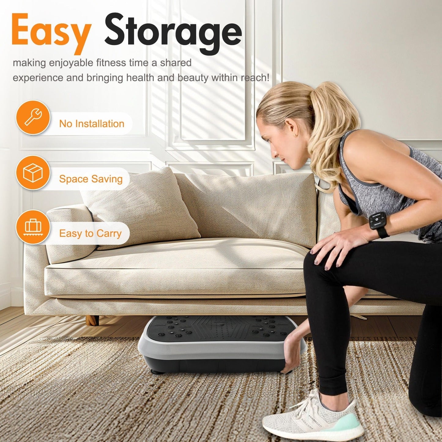 Vibration Plate Exercise Machine 120 Speed Levels – 5 Resistance Bands, LCD Display, Remote Control, 3 Workout Programs