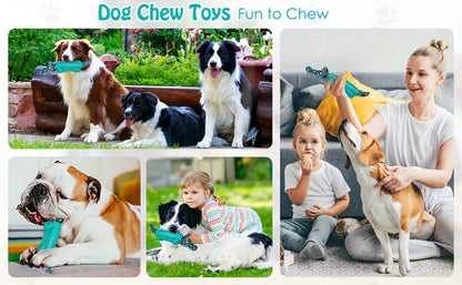 Indestructible Dog Chew Toy for Large & Medium Dogs – Tough Rubber Crocodile Chew Toy with Milk Flavor & Dental Ridges