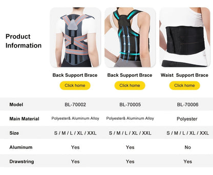 Adjustable Full-Back Posture Brace with Cross Straps, Support Panel and L or XL Fit Options