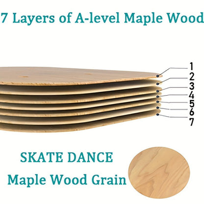 Split Drift Skateboard with PU Wheels & High-End Bearings | 7-Layer Maple Deck Anti-Slip Portable Roller Road Drift Skates Plate