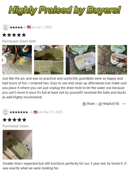 Foldable Baby Bathtub Portable Newborn Infant Tub with Drain Hole, Anti-Slip Base & Durable Multi-Functional Design for Home Travel Use