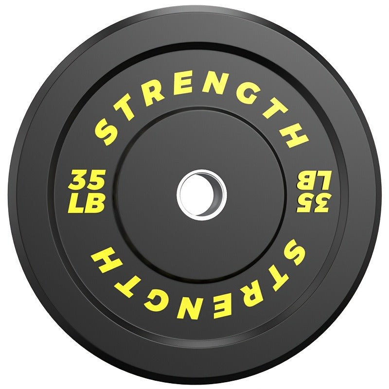 Black Olympic-Style Weight Plates with Colored Weight Markings in 10, 15, 25, 35 or 45 lb Options