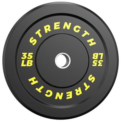 Black Olympic-Style Weight Plates with Colored Weight Markings in 10, 15, 25, 35 or 45 lb Options