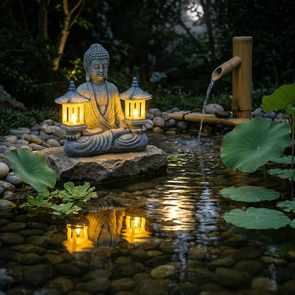 Solar Pyramid Light Sculpture, for Garden, Pathway and Patio Lighting, with the Listed Configuration